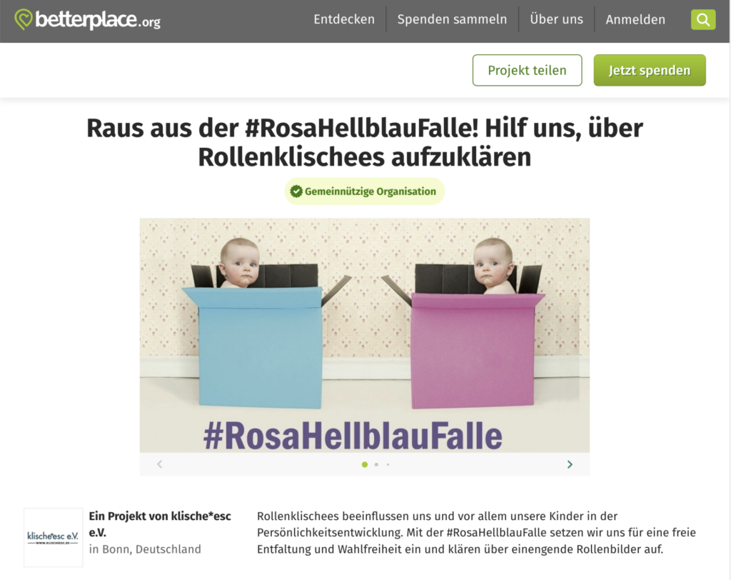 Screenshot Betterplace-Projekt: betterplace.org/p99478
